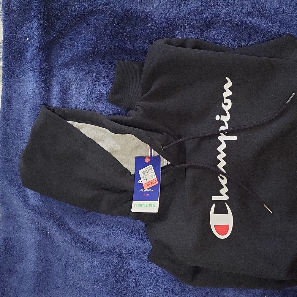 Mens Large Black Champion Hoodie